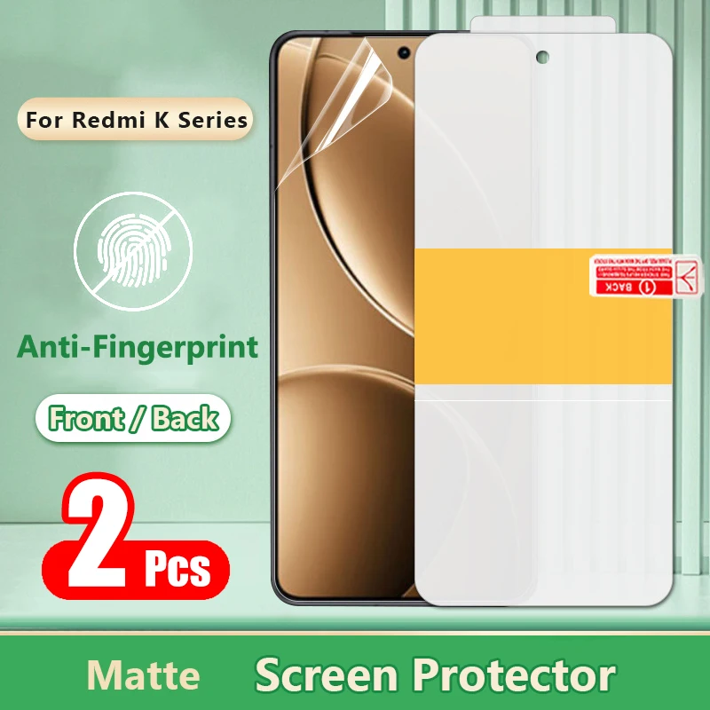2Pcs Matte Hydrogel Film For Xiaomi Redmi K80 K70 K60 K50 Ultra K40 Pro Plus K70E K60E K40S Gaming Frosted Game Screen Protector