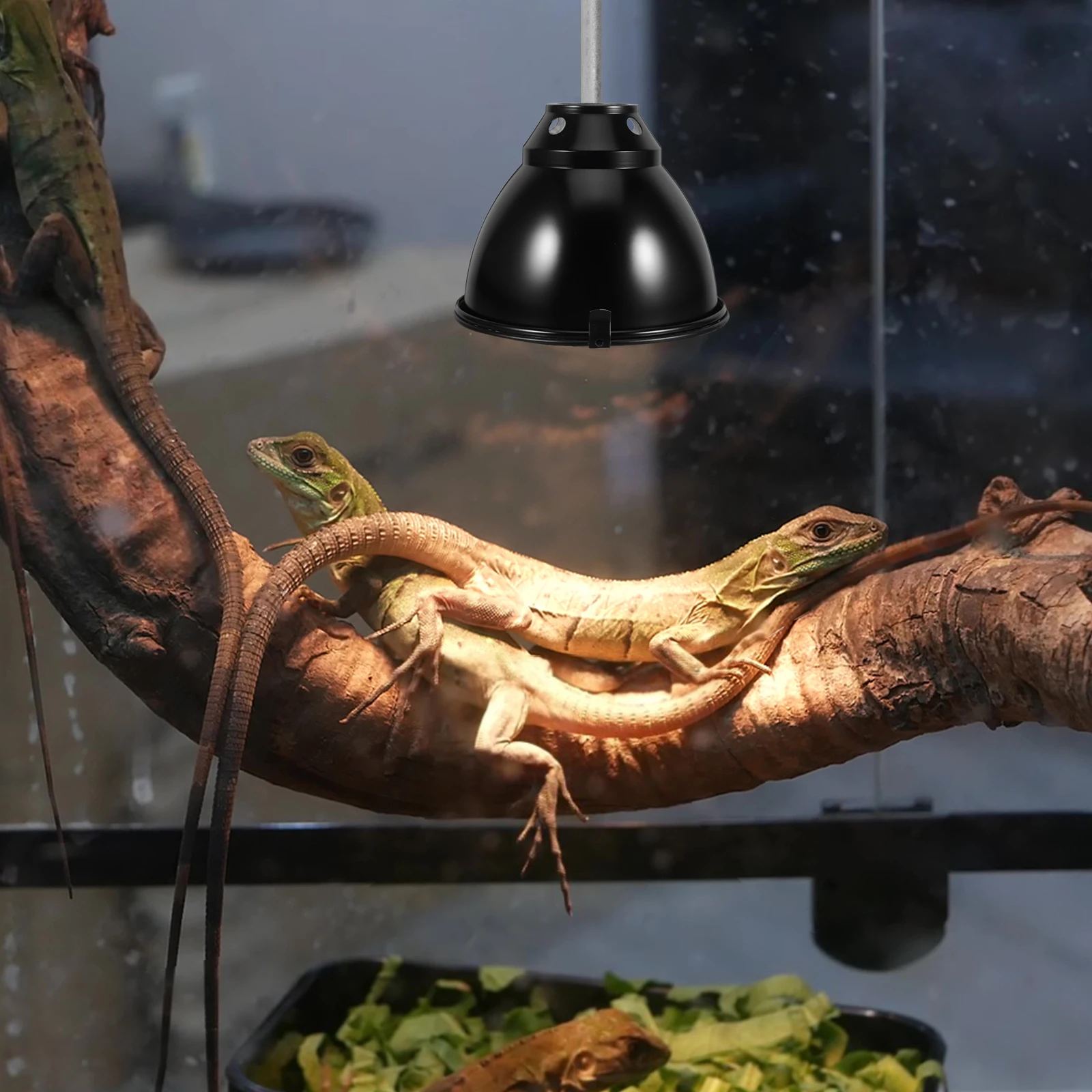 1 Juego de cubierta de luz de techo antiescaldaduras, pantalla de lámpara de calor de aluminio para reptiles, protector de seguridad para invernaderos de interior, protector de luz de calor de tortuga