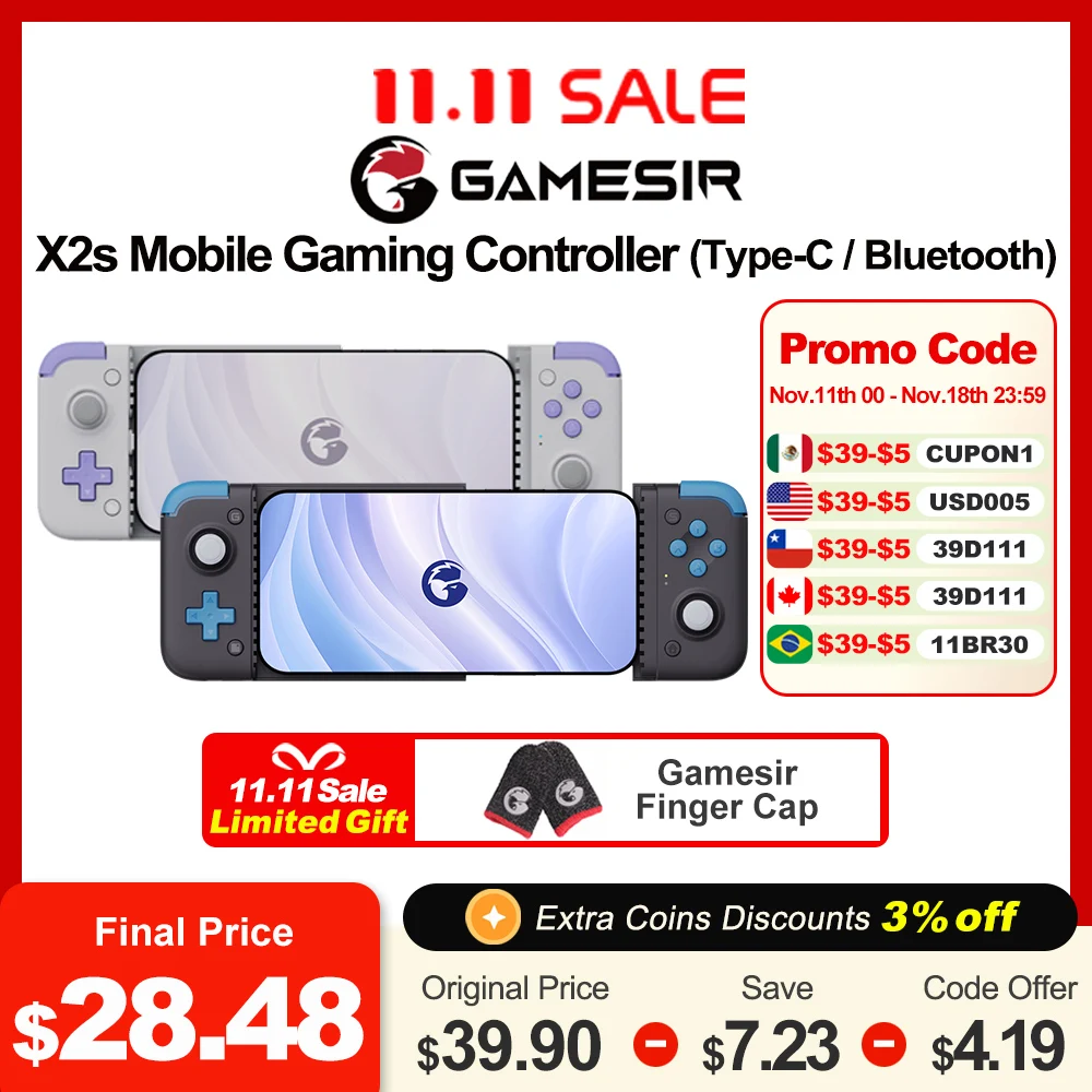 GameSir X2s Type C Bluetooth X2s Series Mobile Phone Gaming Controller Gamepad for Android  iPhone iOS PC with Hall Effect Stick