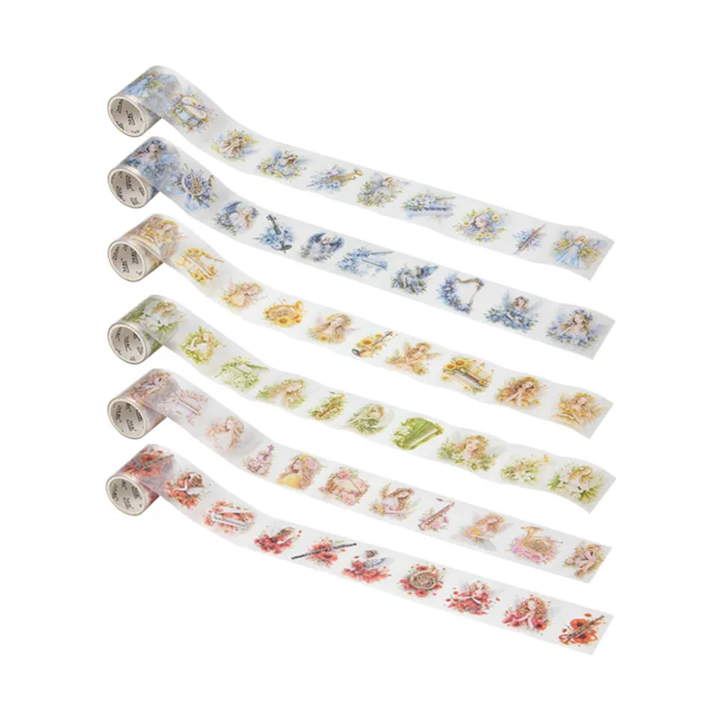 ملصقات شريطية من ميلوديك فيري لاند PET - لفة واشي ذات طابع مقطوع لتزيين المجلات والمخطط بنفسك