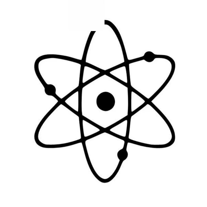Mysterious Atom Symbol Personalized Car Sticker Personalized PVC Sticker Suitable for Various Models Black/White, 10CM * 9CM