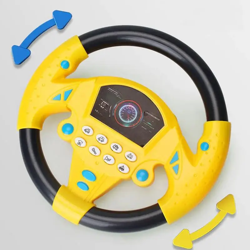 360-degree Rotation Steering Wheel Electric Baby Toys Simulate Copilot Portable Wheel Copilot Toy With Light And Sound for kids