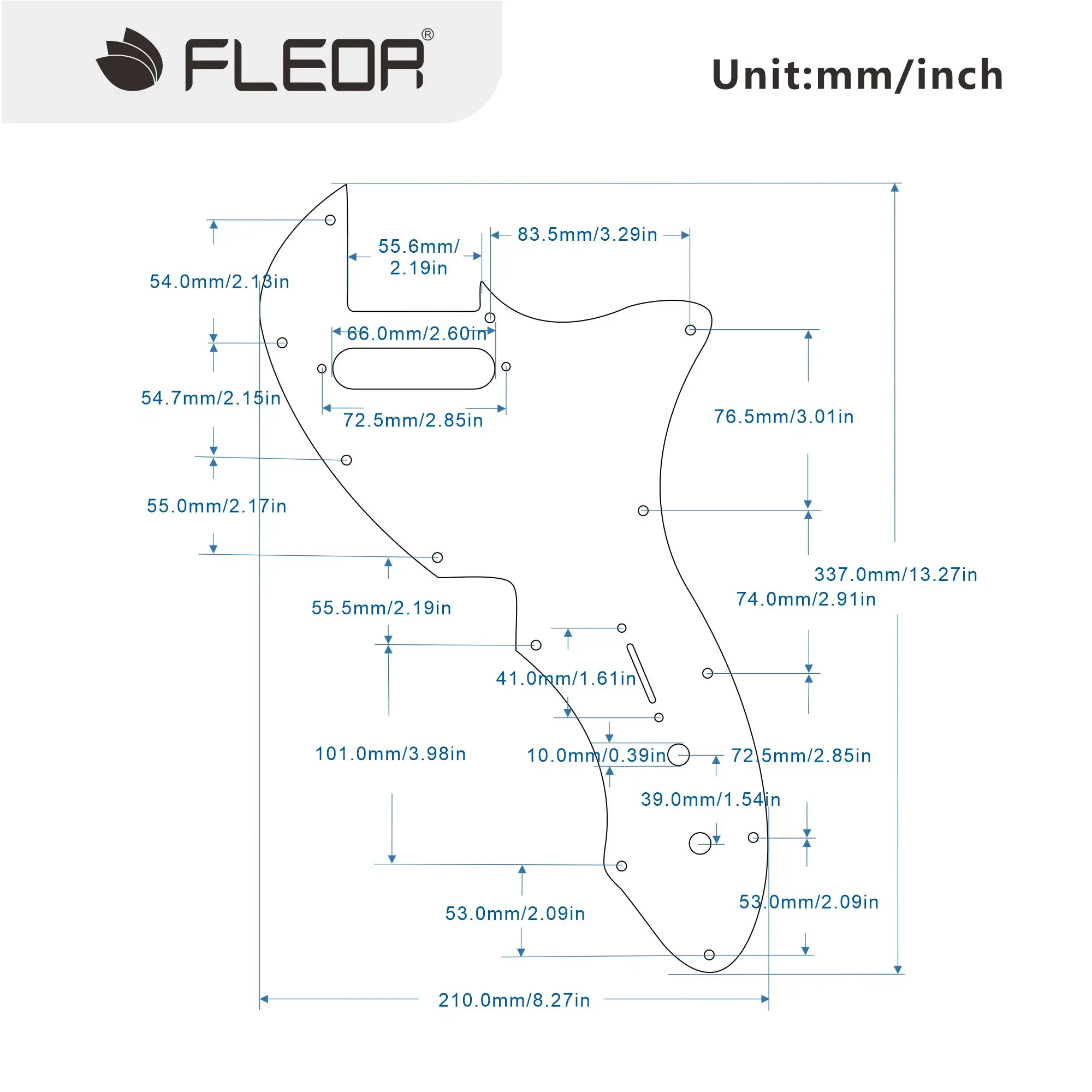 FLEOR 1pcs 3Ply Guitar Pickguard Pick Guard Plate with Screws for TL 69 Re-issue TL Guitar Parts