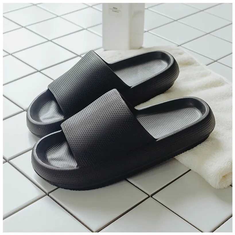 Summer Thick Platform Bathroom Home Slippers Women Slippers Soft Sole EVA Indoor Sandals Non-slip Flip Flops Women Men Slippers