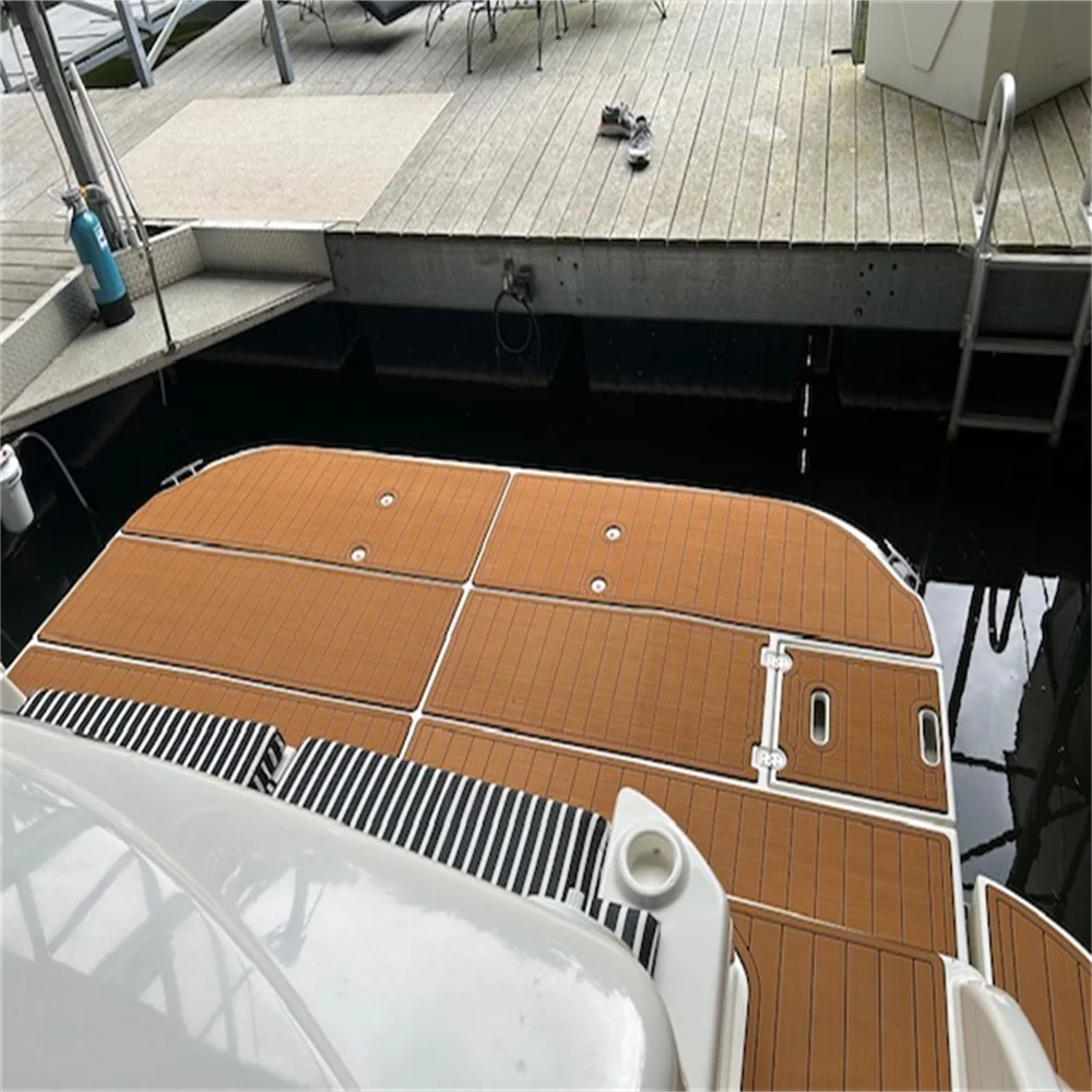 

2004 Cruiser Yachts 540, платформа для плавания, коврик для кабины, лодка, пена EVA, напольный коврик из тикового дерева SeaDek MarineMat, стиль Gatorstep, самоклеящийся
