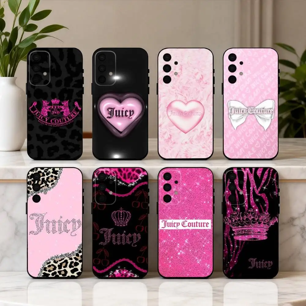 

J-Juicy C-Couture-S Phone Case For Samsung Galaxy A73,A72,A71,A70,A53,A52,A51,Soft Silicone Black Cover