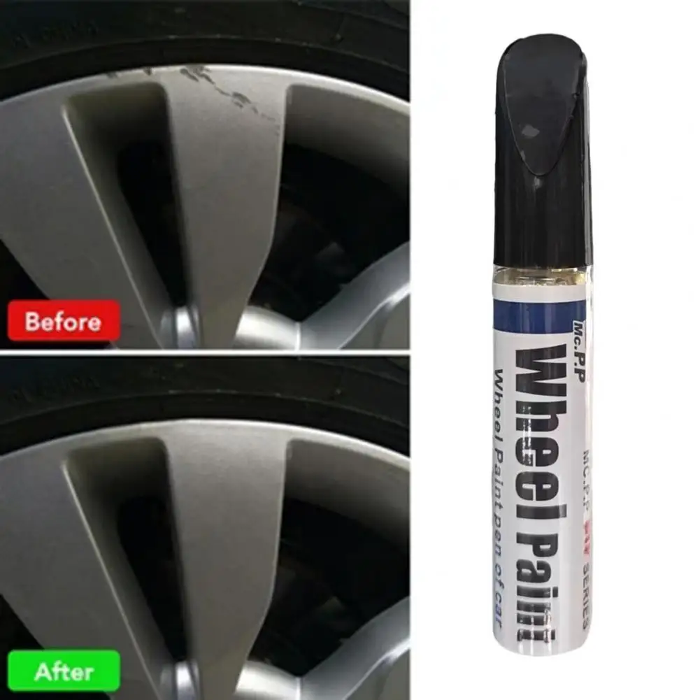 Gloss Black Rim Touch-Up Paint Pen Quick Drying Portable Reusable DIY Rim Scratch Fix Car Wheel Repair Pen Car Maintenance