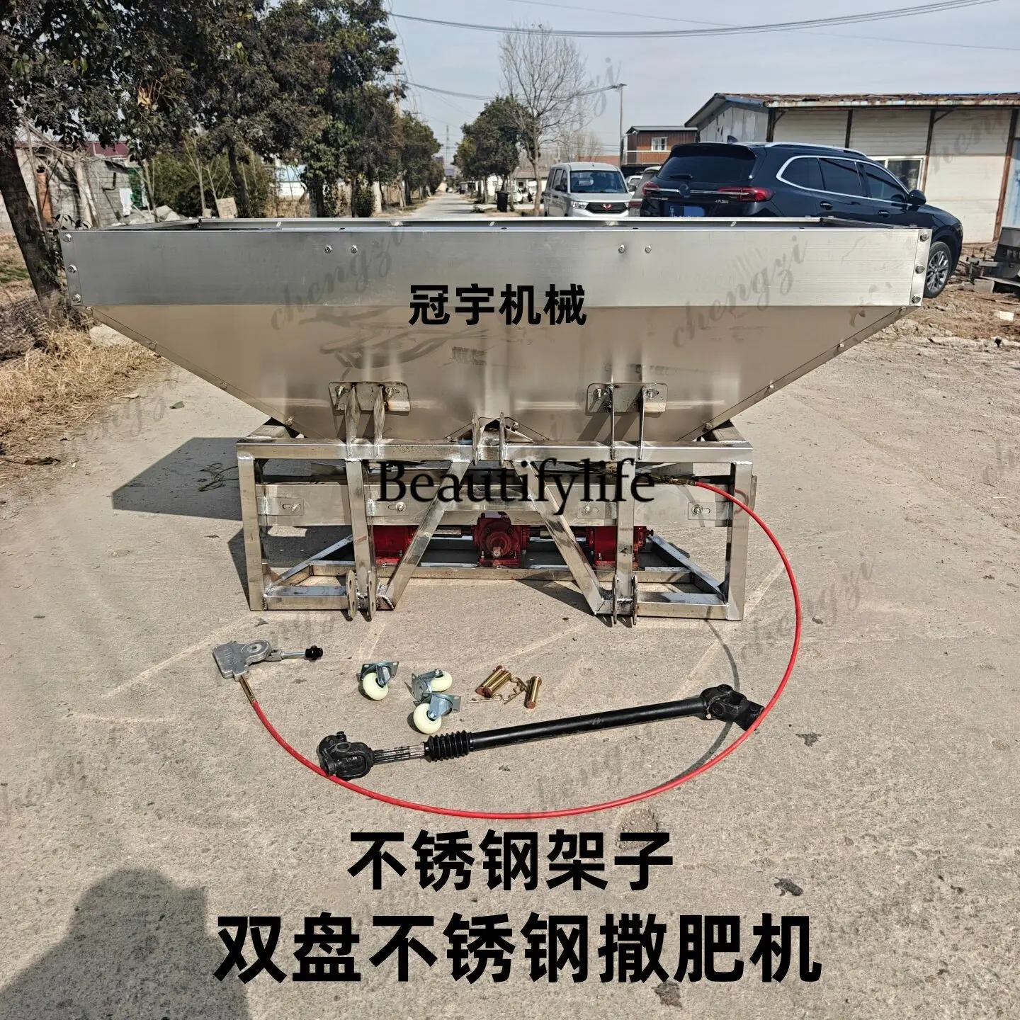 

Double disc all stainless steel fertilizer spreader, tractor, backpack type large capacity fertilizer spreader