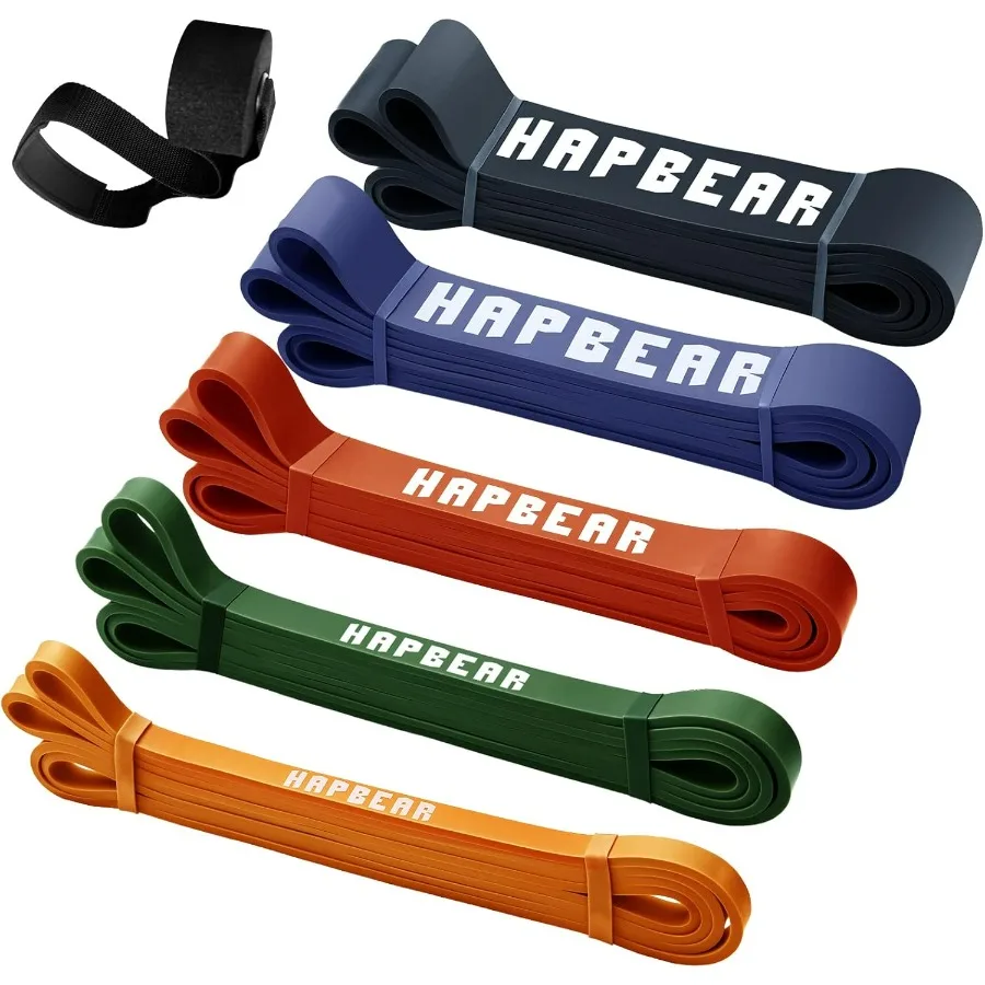 مجموعة أربطة المساعدة للسحب من HAPBEAR مكونة من 5 أشرطة مقاومة مثالية للتدريبات المنزلية وتمارين التمدد والعلاج الطبيعي #1