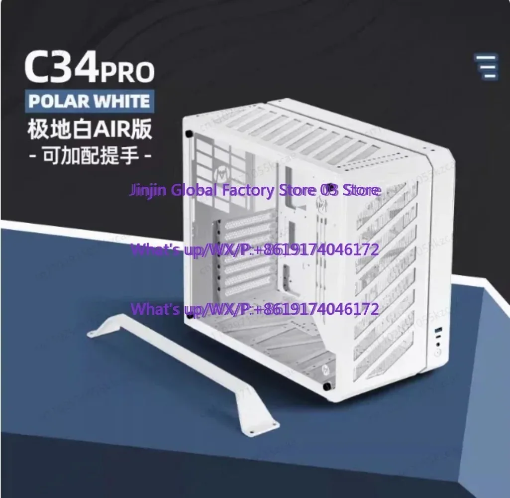 2025 NEW MECHANICAL MASTER C34 Pro ATX Case, Mini Tower PC Case with Tempered Glass Side Panel, Support ATX PSU & Air Cooling