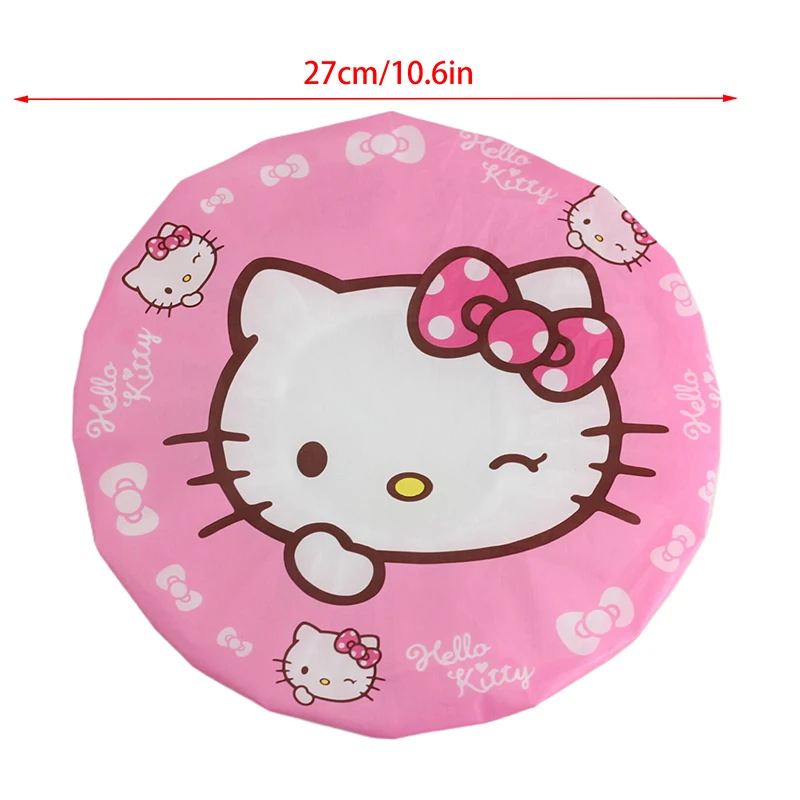 Sanurgente-Bonnet de douche épais pour adulte, bonnet de bain, bonnet de bain, outils de lavage, soins mélodieux, grand, Hello Kitty, 1PC