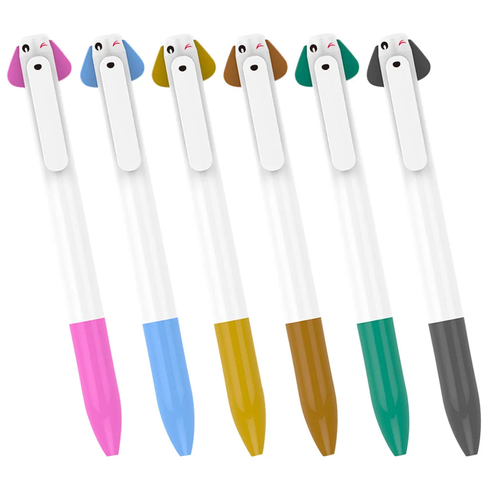 

6pcs Ballpoint Pens Smooth Writing Ergonomic Design Portable Daily Use Pen Multi-Function Stationery Study Business Supplies