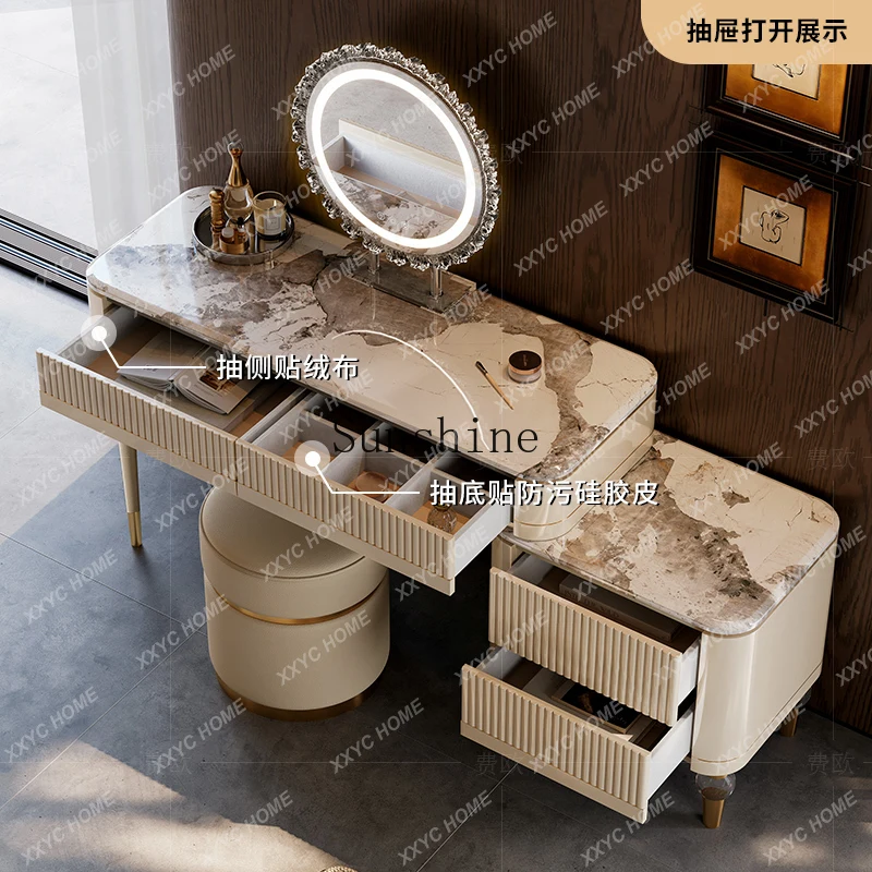 HHPremium Marble, Custom Integrated Makeup Table Combination