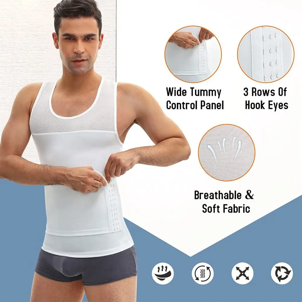 

Belly Contracting Body Shaper Vest Men Thin Camisole Shapers Slimming Shapewear Elastic Undershirts Tummy Control Underwear