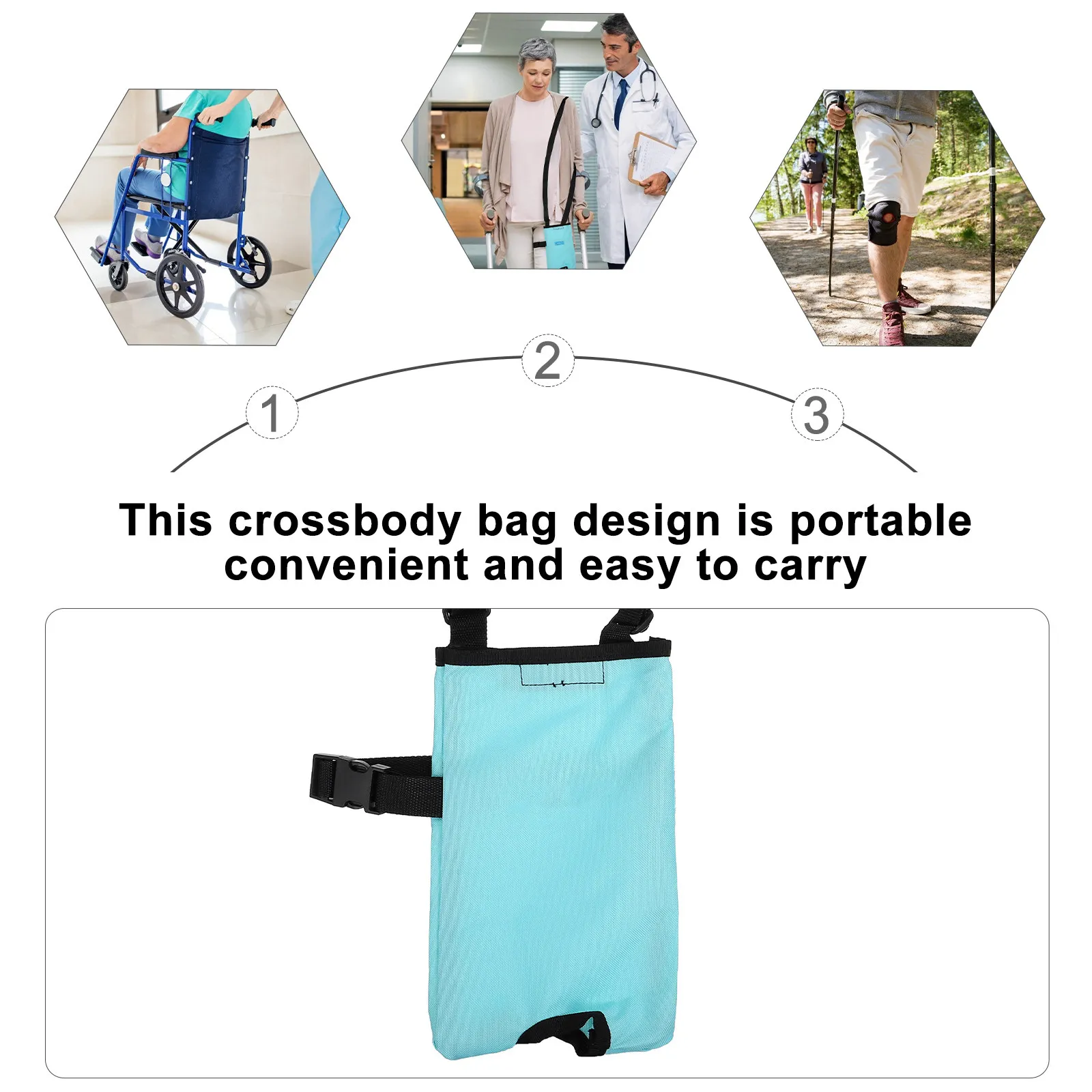 

1Pcs Elderly Nursing Drainage Bag Cotton Portable Urine Storage Crossbody Adjustable Strap Convenient Carry Travel Urinary