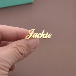 Personalizado Aço Inoxidável Nome Broche, Seleção fonte personalizada, Jóias Exquisite