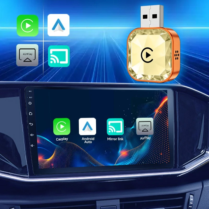

Новый беспроводной адаптер CarPlay 4-в-1 для Apple и Android: Android Auto, Screen Mirror Link, AirPlay, USB Plug & Play (модель 2026 года)