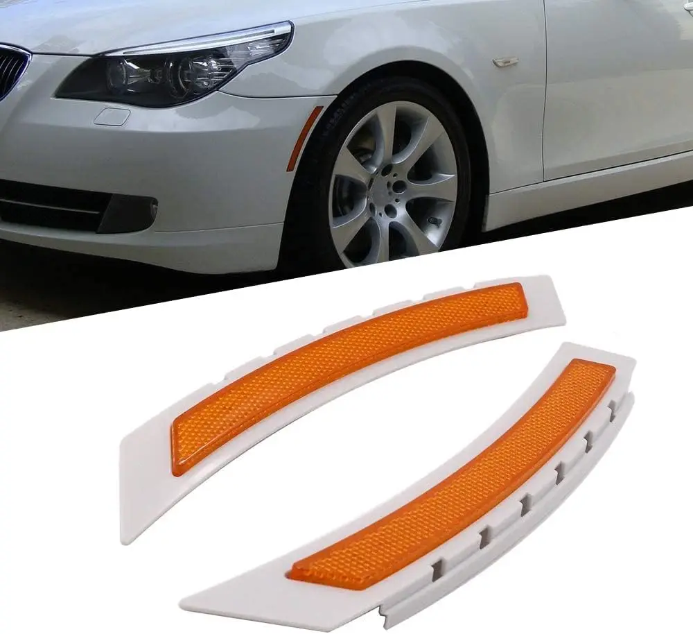 

Premium Grade 2PC Smoke/Amber/Clear Front Bumper Side Marker Light Reflector For BMW 5 Series E60 528i 528xi 535i 535xi 550i