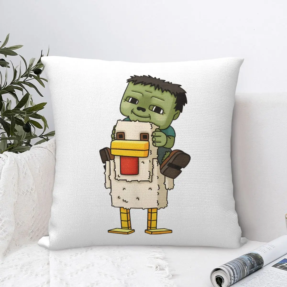 Chicken Jockey Throw Pillow Cover Throw Pillow Zombie Game Casual Pillowcover Home Decor