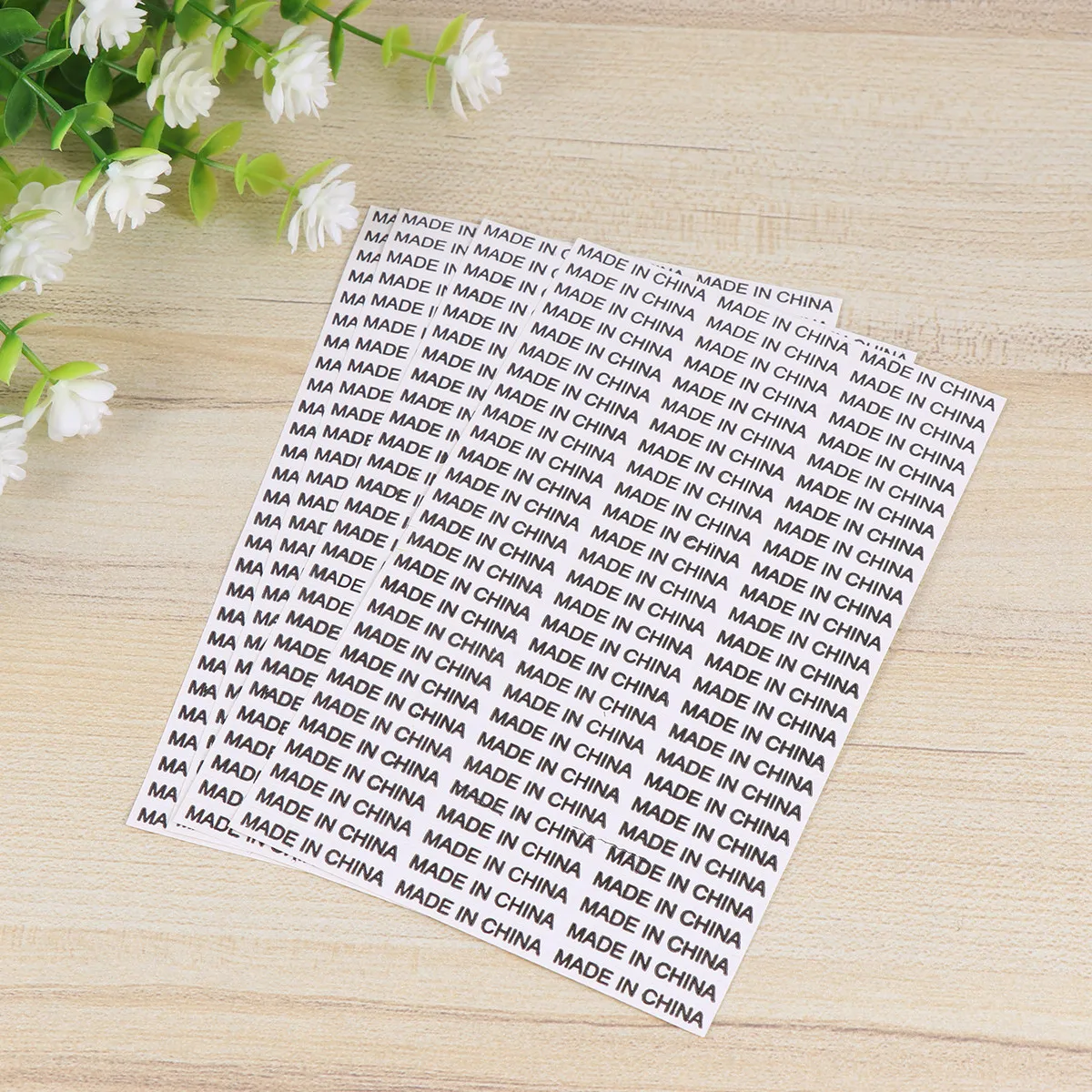 

5000 pcs White Background Black Text Stickers Self Adhesive Waterproof Labels For Packaging Manufacturing Shipping