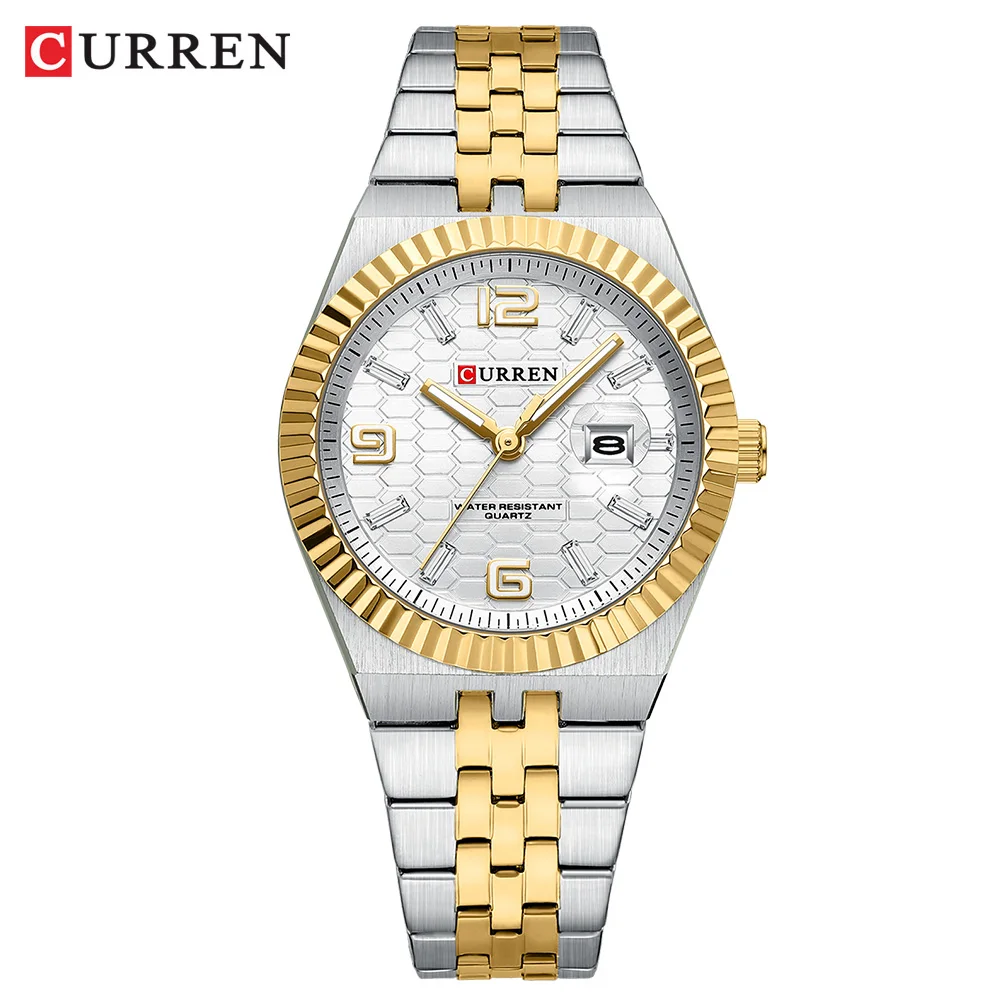 CURREN Woman Watch Stainless Steel Waterproof Auto Date Elegant Ladies Wristwatch Luxury Original Quartz Watch for Women New