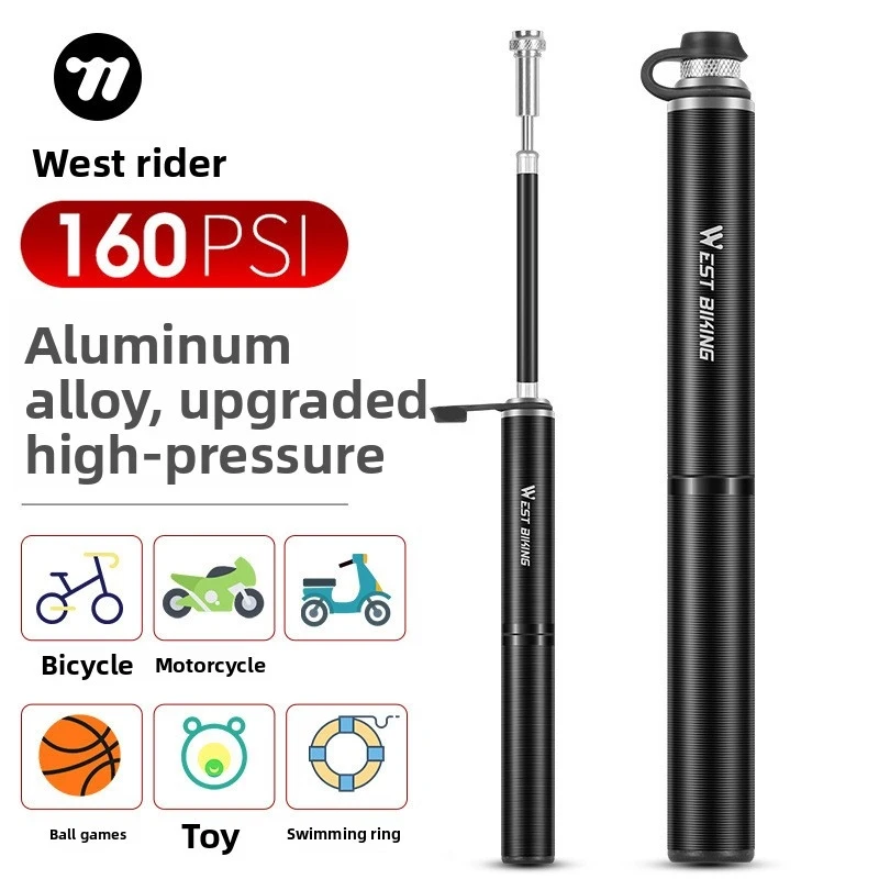 

Portable Bike Pump, High Pressure Bicycle Pump for Mountain Road Bike Tire, Mini Floor Pump with Gauge