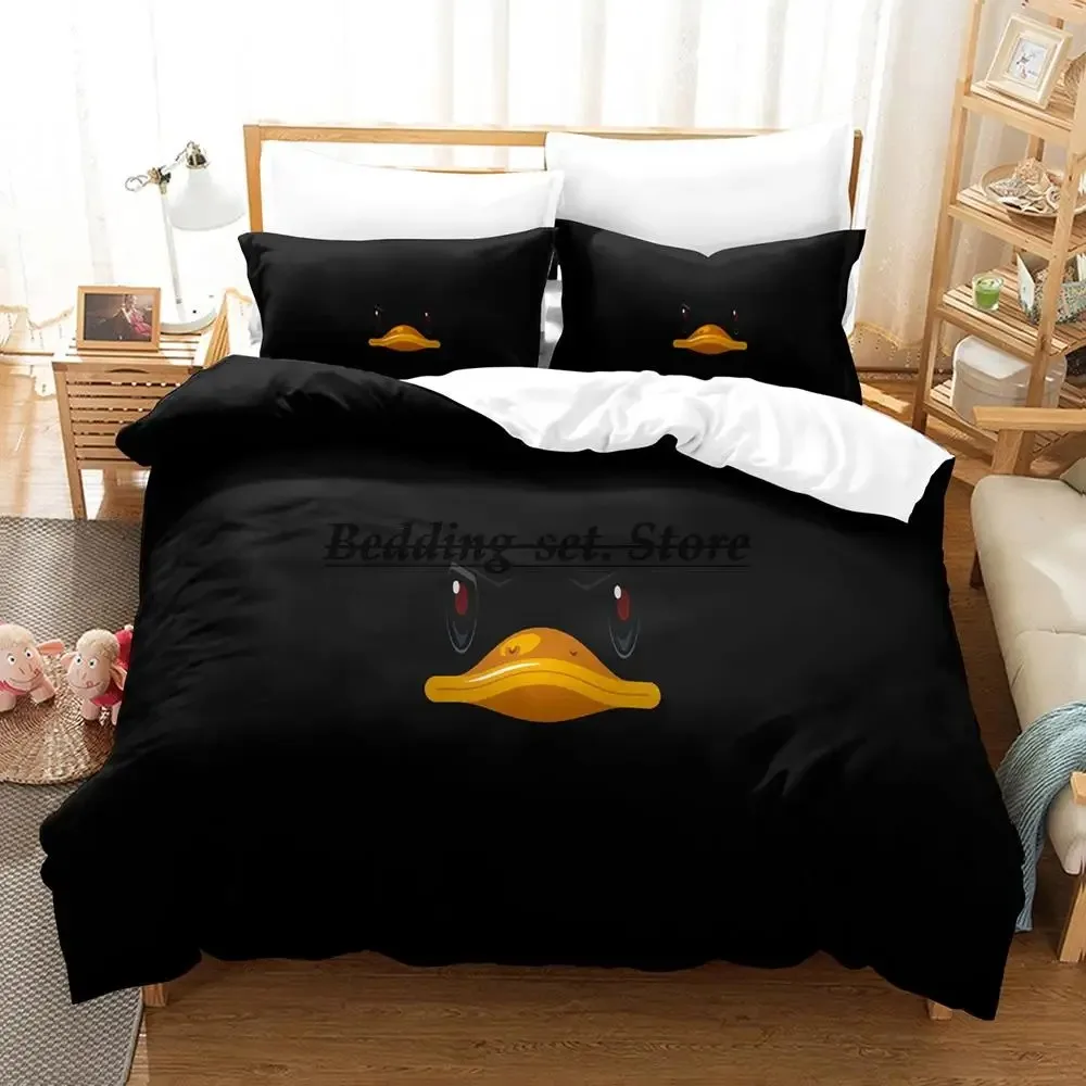 2023 Black duck Bedding Set Single Twin Full Queen King Size Bed Set Aldult Kid Bedroom Duvetcover Sets 3D Anime Bed Sheet Set