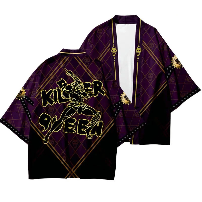 JOJO's Bizarre Adventure Japan Anime 3d Kimono Shirt Cosplay Men Women Seven Point Sleeve Tops Casual Cardigan Jacket Streetwear