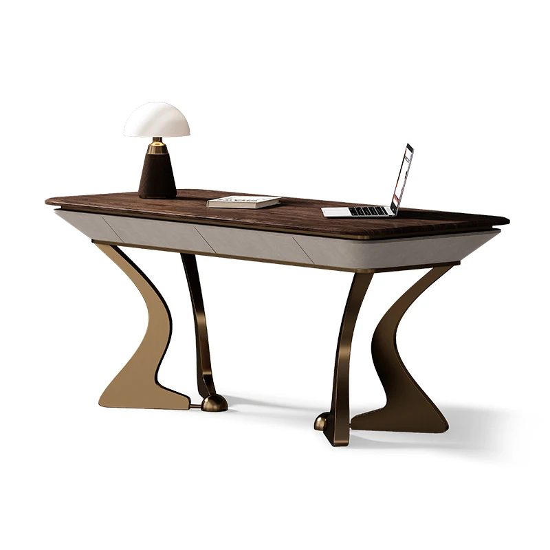 

Black walnut desk medieval study solid wood home laptop work table