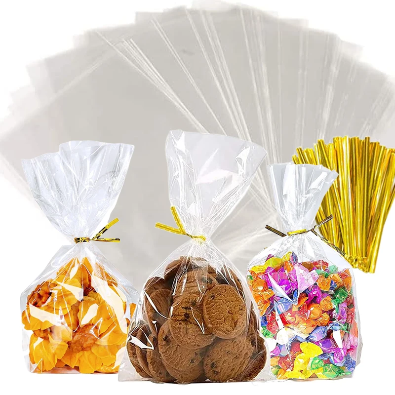100/200 Stück Plastiktüten für Süßigkeiten, Lutscher, Kekse, Verpackung, transparente, klare OPP-Cellophantüte, Geschenk für Hochzeit, Geburtstag, Party TMZ