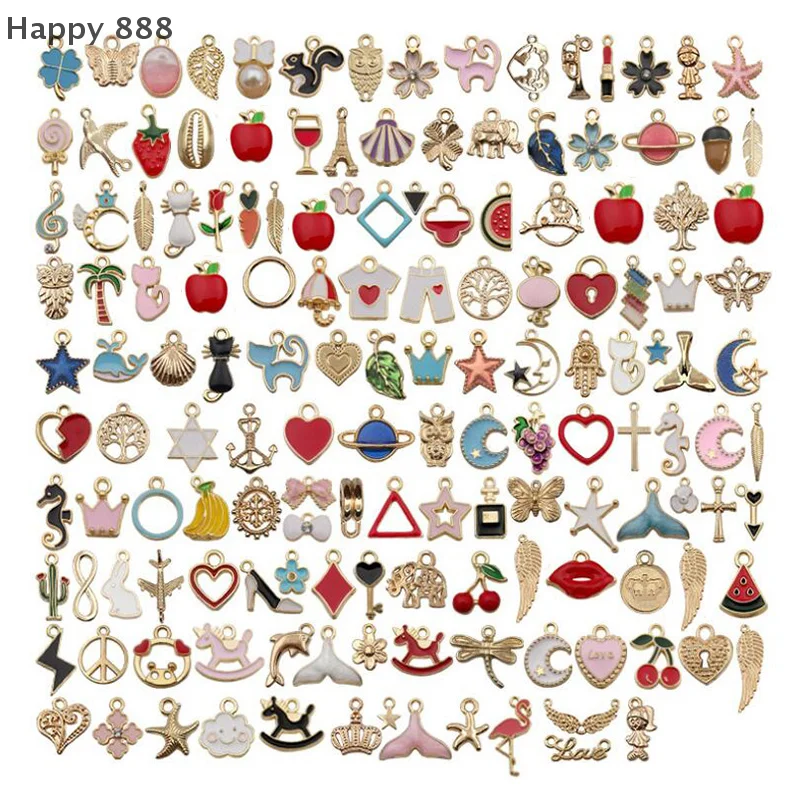 

Подвески из смешанной эмали с животными и цветочным дизайном, подвески и компоненты браслета своими руками для изготовления ювелирных изделий