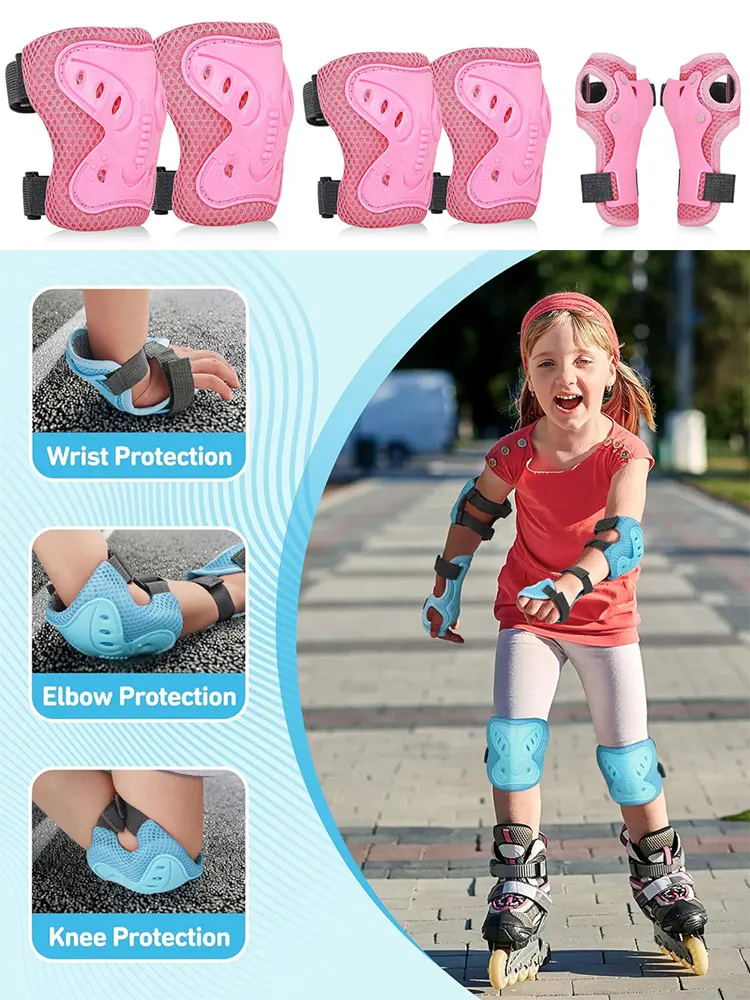 AliExpress XQWOXQ 6 in 1 Kids Protective Gear Set Knee Pads for Kids 3-10Years Toddler Knee and Elbow Pads with Wrist Guards for Skating Cycling