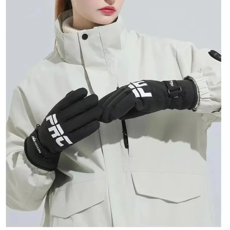 Waterproof Windproof Full Finger Polar Fleece Ski Gloves Touch Screen Compatible Men Women Snowboard Cycling Winter Sports Glove 6