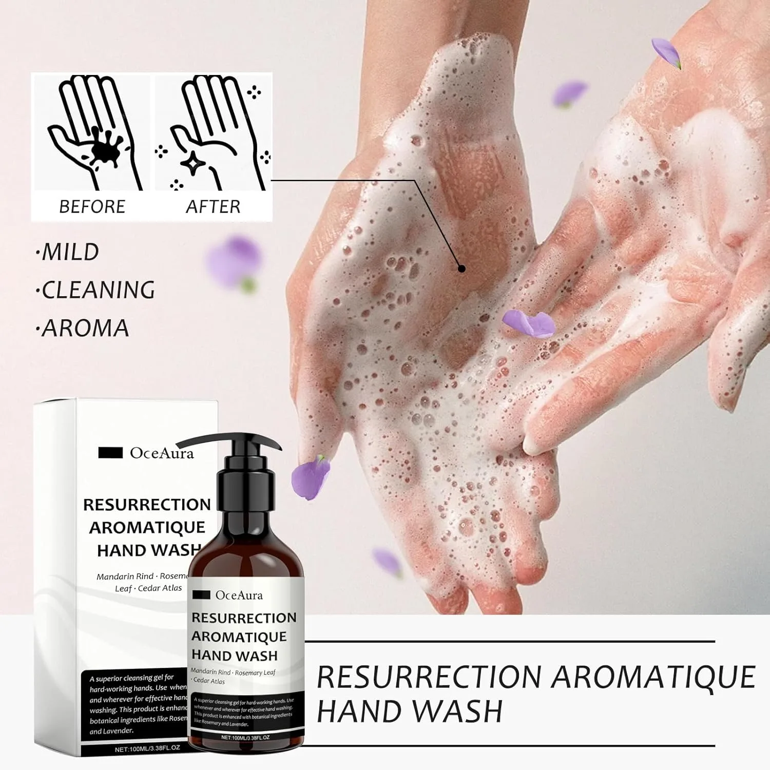 100ML Aromatic Hand Sanitizer Perfume Level Fragrance Lasting Fragrance Hand Deep Cleaning Mild Hand Sanitizer Body Wash