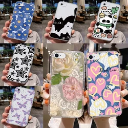 Cartoon Cat Love Flower Butterfly Girls Phone Case For Apple iphone 6 6S 7 8 Plus SE 2020 2022 Silicone Printed Fundas TPU Cover