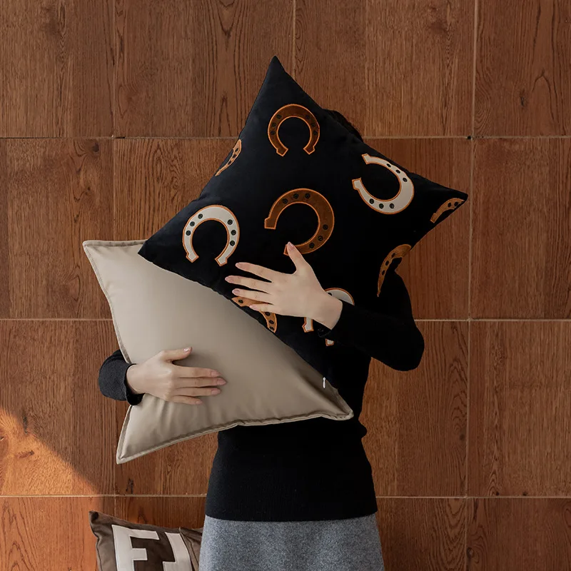 30x50/45x45cm Light Luxury Retro Pillow Cover Embroidered Geometric Sofa Cushion Cover Pillowcase for Holiday Home Decoration