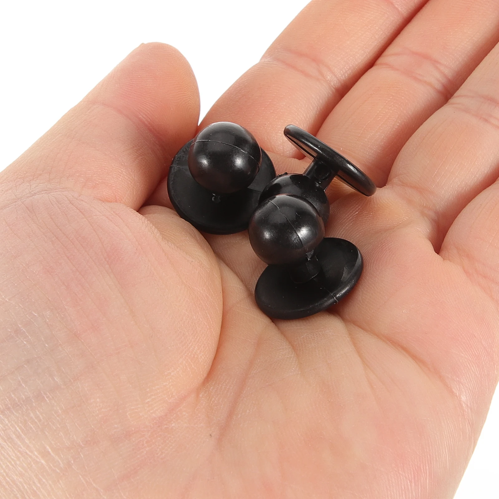 

100pcs Chef Suit Buttons Black Medium 11mm Top 18mm Base Round Sewing Buttons for Clothing Replacement Plastic DIY