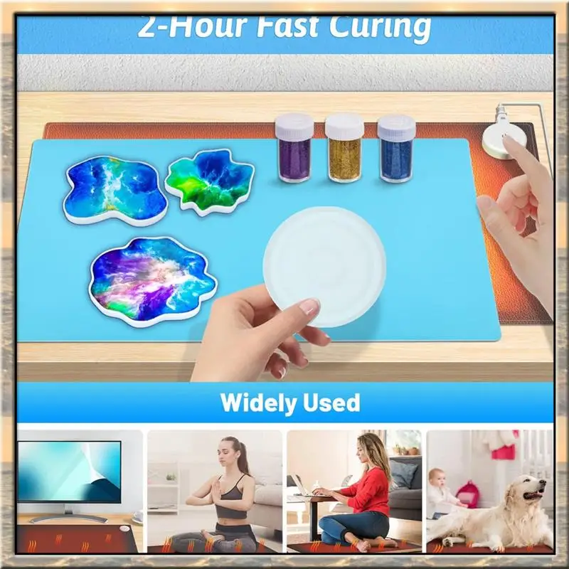 Stock Quantity 4-Hour Auto Shut-Off Fast Curing Machine For DIY Resin Projects US Plug Large Resin Heating Pad With Lid And Time