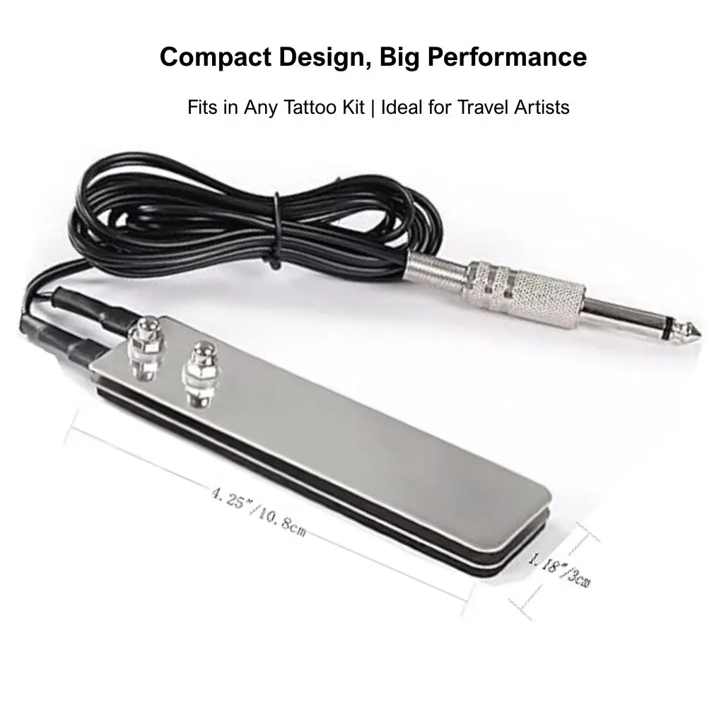 

Professional Tattoo Foot Pedal Stainless Steel - Mini Flat Anti-Slip Power Switch for Rotary/Coil Tattoo Machine Accessories