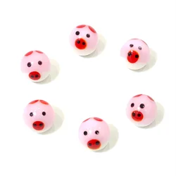 6PCS Cute Pink Pig Design Rare Glass Marbles Ball Kid's Game Pinball Gifts Xmas New Year Ornaments Garden Decor Accessories 16mm