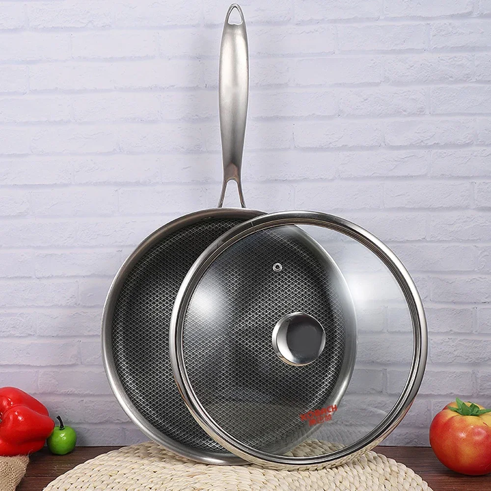 Stainless Steel Frying Pan Kitchen Non Stick Cooking Pan Kitchen Skillet Electric Induction Frying Pans Cooking Pot Cooking Pot