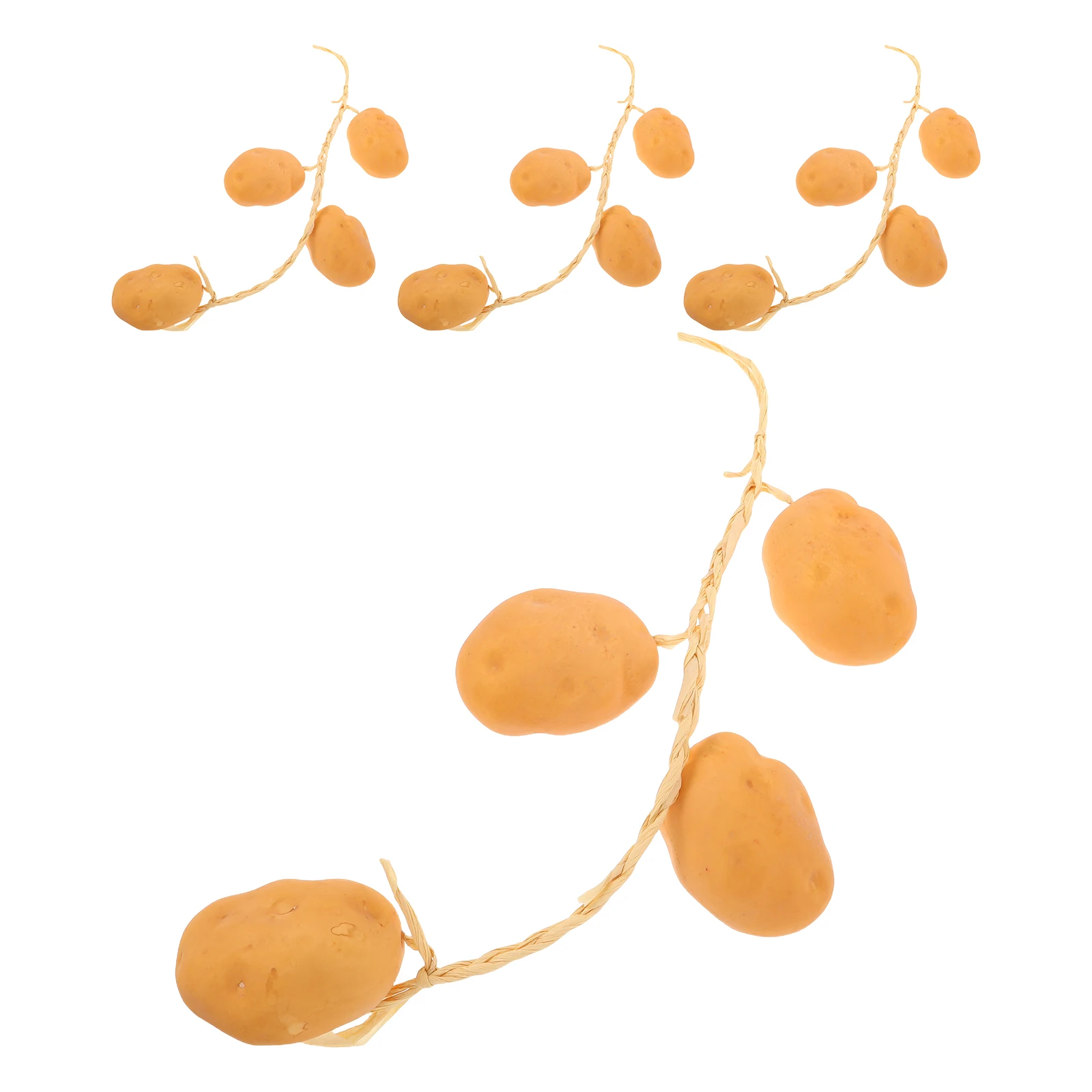 

4pcs Simulated Lifelike Potato Garland Artificial Vegetable Decor For Kitchen Dining Room Cafe Restaurant Hanging Food Display