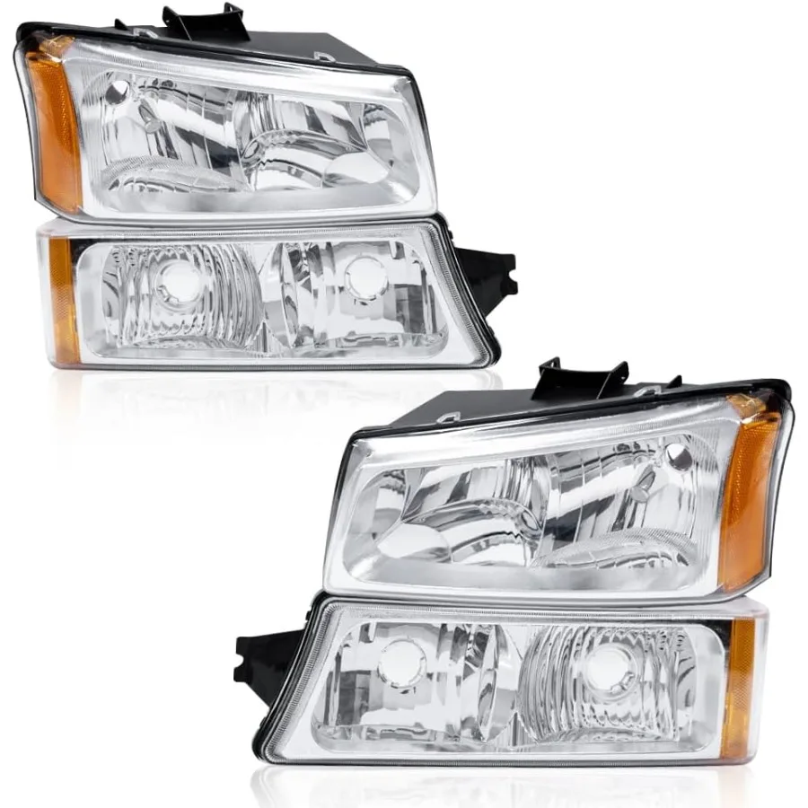 

Фары в сборе, совместимые с Chevy Avalanche Silverado 1500 2500 HD 3500 200366, прозрачные линзы, хромированный корпус, янтарный отражатель