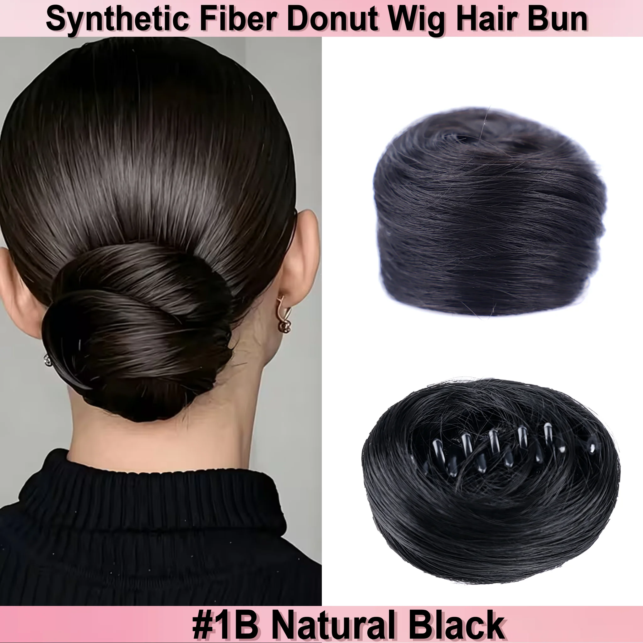 Claw Clip Synthetic Hair Bun Chignon Smooth Round Donut Hair Scrunchie Hairpiece Updo Messy Bun Hair Extensions for Women Daily