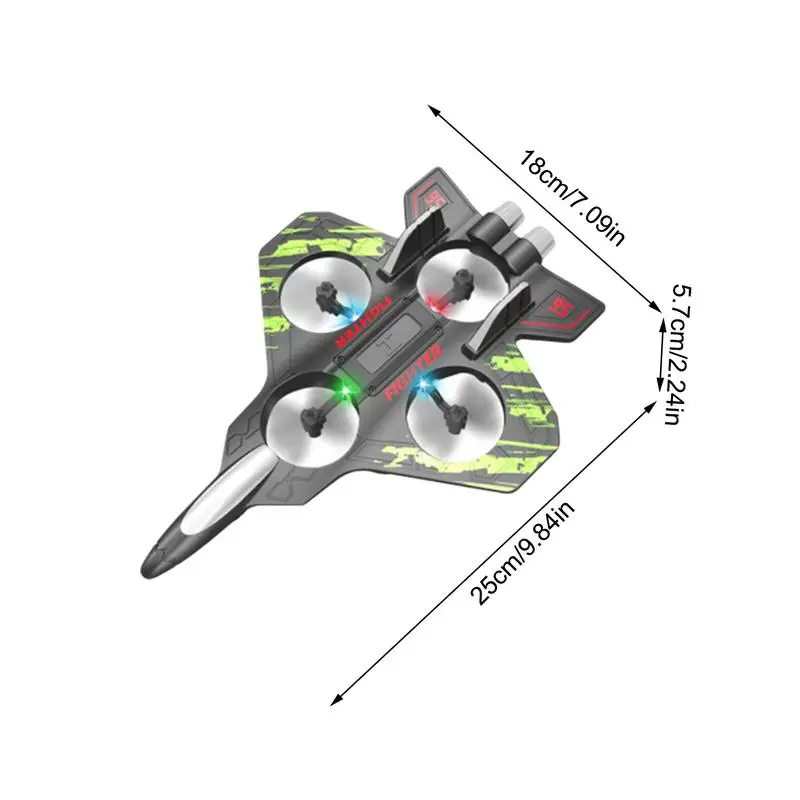 Aviões RC LED Iluminado Espuma Helicóptero de Controle Remoto 2.4GHz Modelo de Caça Brinquedo Quadcopter Aviões Planador 2 Modos Voando