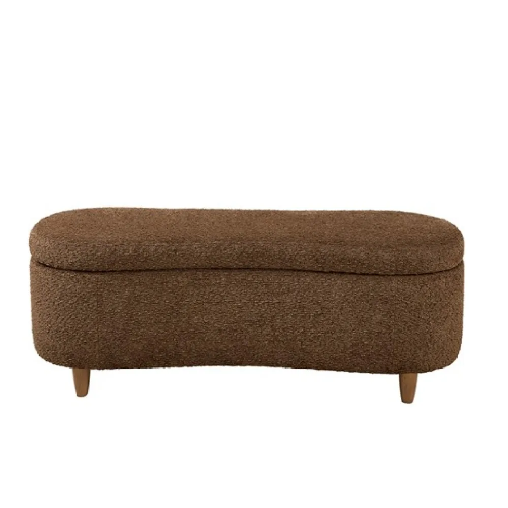 Boucle Flip Top Storage Bench Chocolate See below