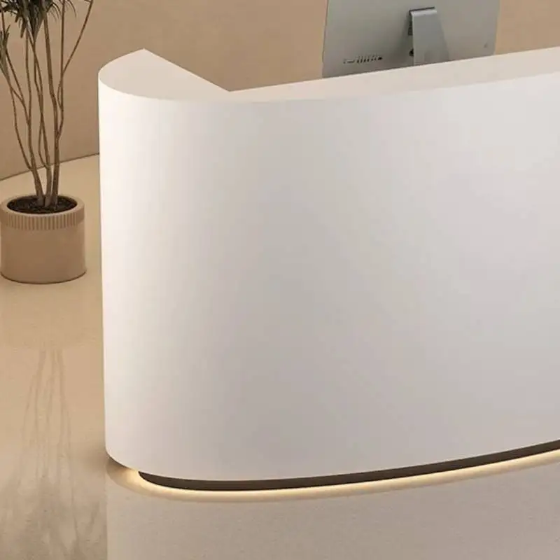 تصميم مكاتب الاستقبال للتخزين ديكور رخيص مكاتب الاستقبال الفاخرة الحديثة الصغيرة البيضاء الكلاسيكية الخشب أثاث الاستقبال Mostrador