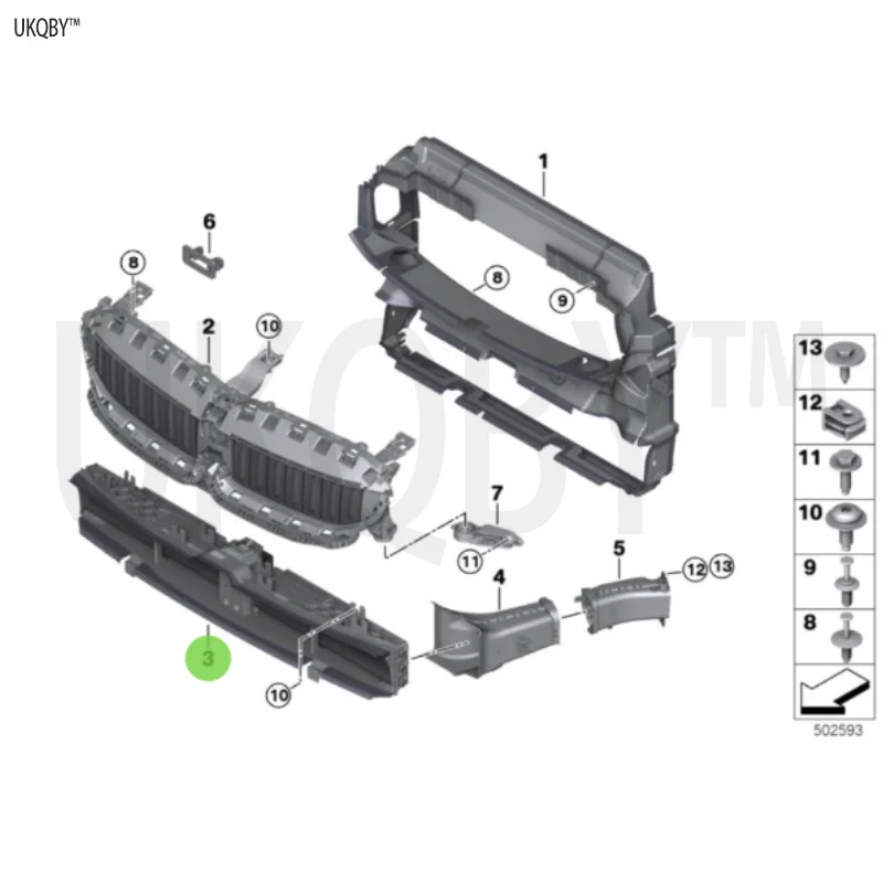 مجرى هواء سفلي مع جهاز تحكم بباب تهوية ، 5a22c65 ، 174545a22c64 ، 51745A22C64 ، #2