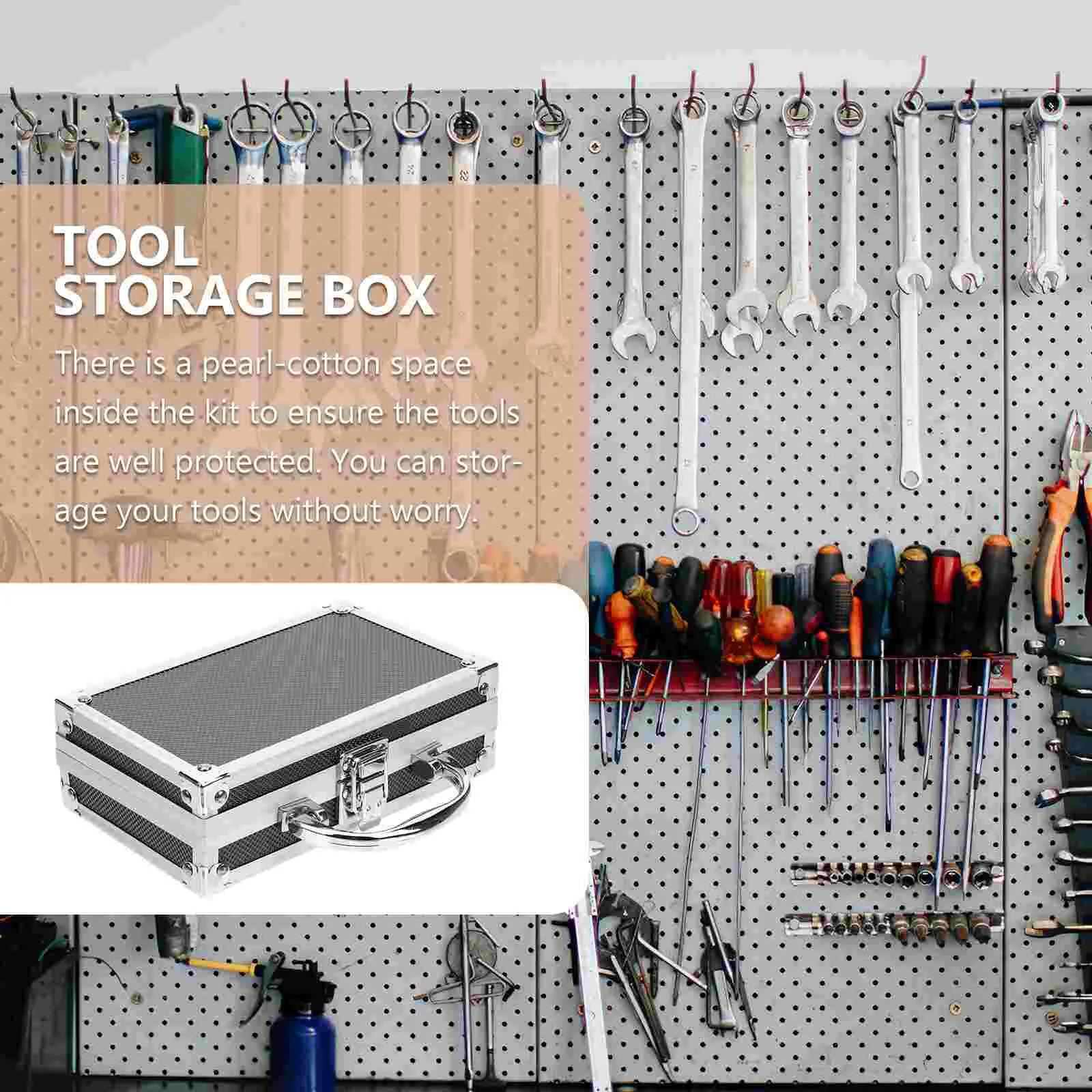 Caja de herramientas multiusos, caja de herramientas para interiores, organizador de aleación de aluminio, organizadores para cajas de herramientas, transporte de viaje de Metal