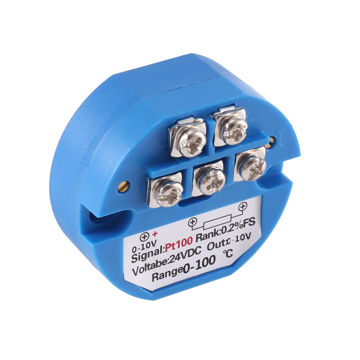 Imagem -02 - Transmissor de Temperatura de Resistência Térmica tipo Pt100 para 010v Entrada 0-100 Graus Rtd Saída 0-10 a Dc24v